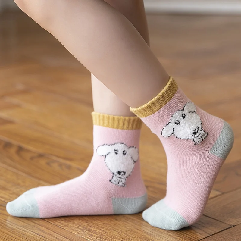 5 пар/лот; носки для девочек; calcetines mujer; модные хлопковые Повседневные Носки с рисунком собаки