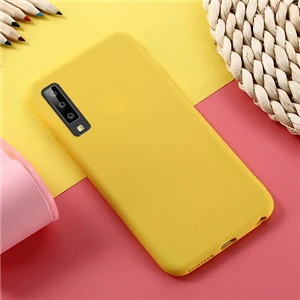 TRISEOLY чехол для samsung Galaxy A7 простой сплошной цвет мягкие силиконовые защитные чехлы-бамперы для samsung A7 A750 - Цвет: c