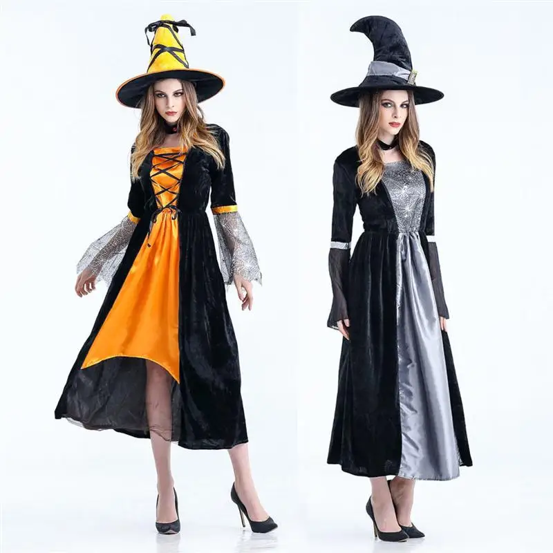 

Halloween Witch Cosplay Masquerade Costume Set for Carnival Includes with Dress and Hat