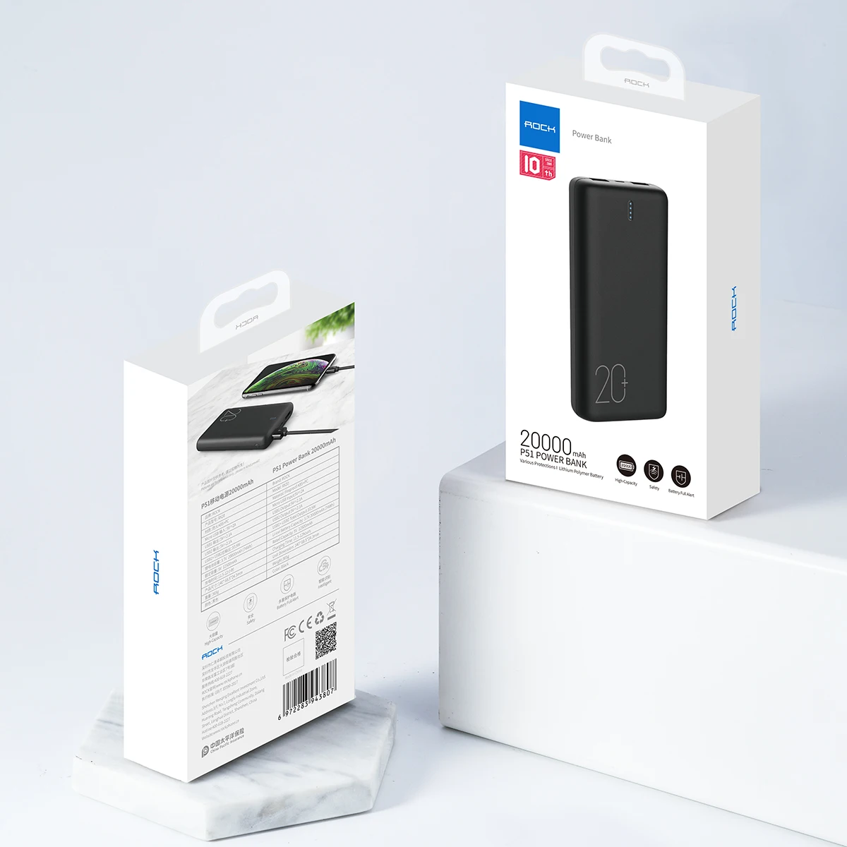 ROCK 20000 мАч Внешний аккумулятор для iPhone 11, Xiaomi, huawei, быстрая зарядка, портативный внешний аккумулятор, повербанк, аккумуляторы, внешний аккумулятор