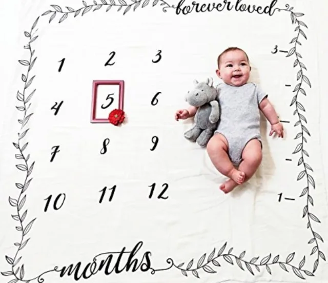 Cartoon Pattern Infant Baby Milestone Photo Props Background Blankets Play Mats Backdrop Cloth Calendar Photo Accessories Nordic Silicone Anti-lost Chain Strap Adjustable  Baby Accessories