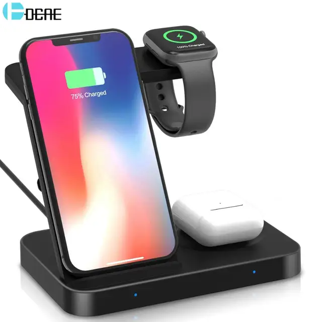 $US $13.28  10W Qi Wireless Charger 5 in 1 Charging Dock Station for Samsung Galaxy Watch Buds Gear For Apple i