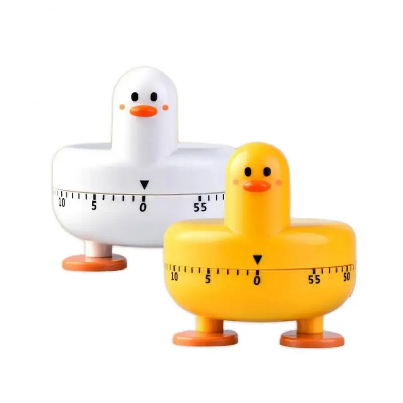 Duckling Desktop Learning Timer For Kids Cute Cartoon Rotating Mechanical Timer Kitchen Baking Timing Reminder Home Accessories