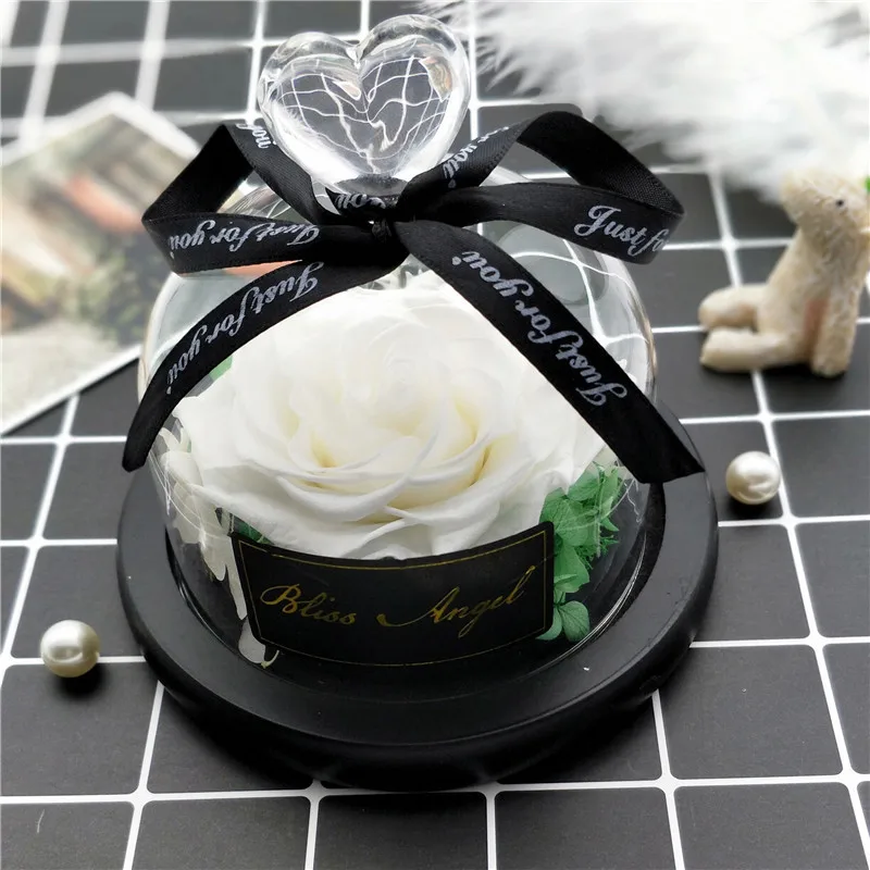 BEAUTY AND THE BEAST Eternal Flower Glass Cover Fresh Rose Girlfriend Birthday Creative Gift Rose in Glass Demo BEAUTY AND THE BEAST Eternal Flower Glass Cover Fresh Rose Girlfriend Birthday Creative Gift Rose in Glass Demo