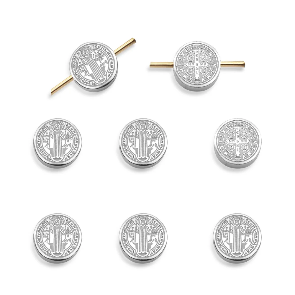 3pcs/lot 100% Stainless Steel 8mm Jesus Cross Charm DIY Bead Wholesale Jewelry For Bracelet Making Factory Price | Украшения и