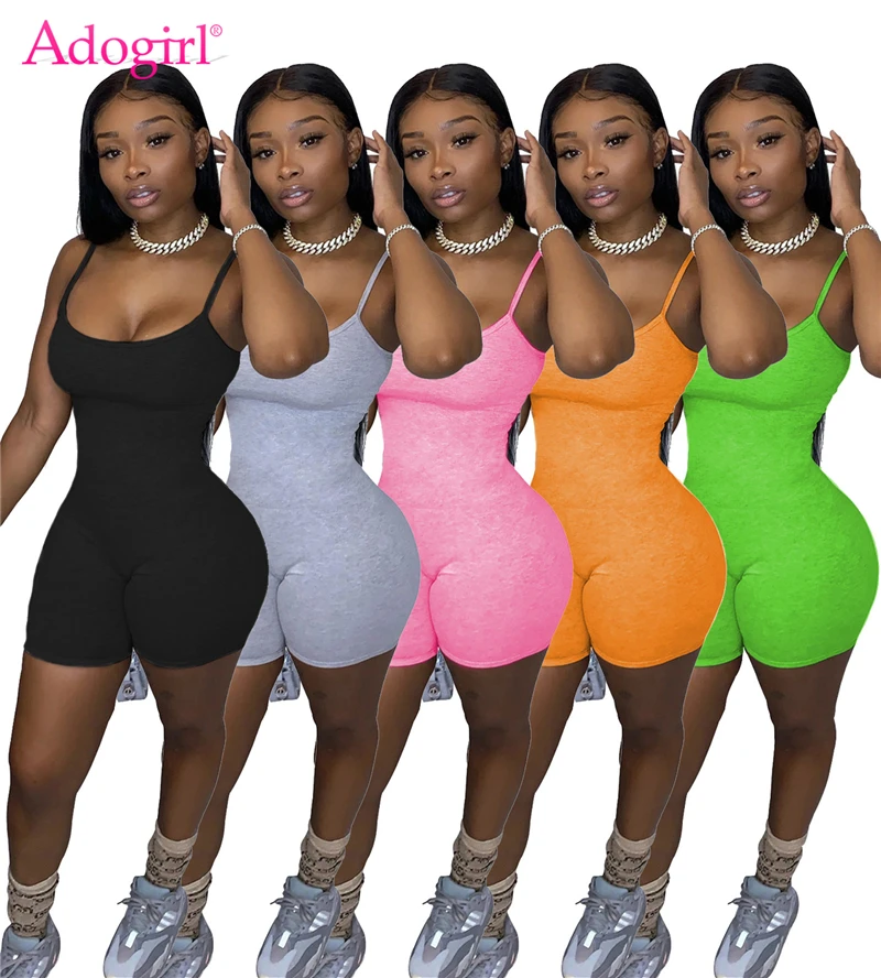 Flash Sale Adogirl-Mono de tirantes finos para mujer, pantalones cortos sin mangas, Sexy, a la moda, chándal deportivo EN1AwEZDN