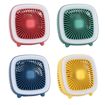 

USB Desk Fan, 3 Speed Personal Small Desktop Table Quiet with Soft Night Light Fan for Home Office Car Outdoor Travel