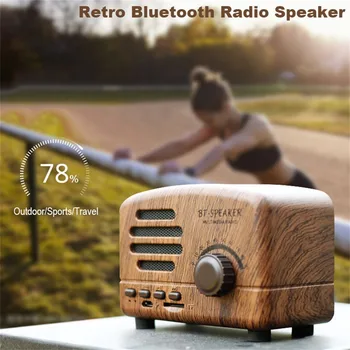 

Retro Bluetooth Speaker Mini Portable Wireless Speaker Bass Stereo Subwoofer MP3 Audio Support TF Card FM Radio Music Center