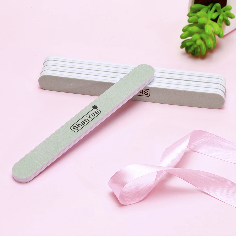 

10Pcs 100/180 Sanding Nail File Buffer Green Sponge Nail Art Sanding Buffing Strips For UV Gel Polish Manicure Tool Buffer TF10