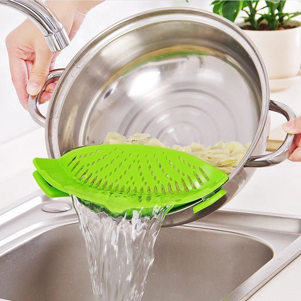 

Fruit Vegetable Wash Colander Silicone Pot Funnel Strainers Water Filters Drainer Expandable Draining Sieve Kitchen Drain Tool
