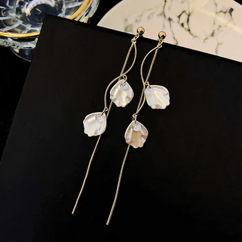 

Earrings 2020 trendy long tassel crystal chain shell earrings Prevent Allergy exquisite elegant Trend Fashion Stud Earrings