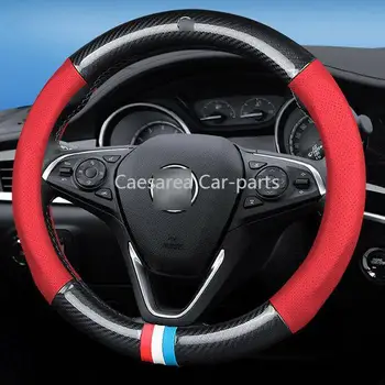 

High Quality 15 inch carbon fiber PVC red leather steering wheel Glove cover for Buick Encore