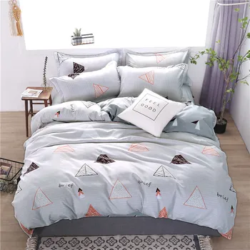 

HOT! Bedding set Skin-friendly cotton 4pcs/set Twin Full Queen King size duvet cover set Fashion Simple Style home bed set