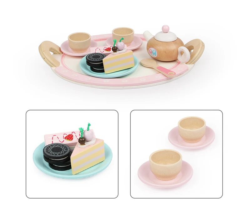 Brinquedos de Cozinha de Madeira Conjunto de Chá da Vida Real Casa Jogo Educativo Cosplay Brinquedo Utensílios Mesa Presente 3 Brinquedos e hobbies