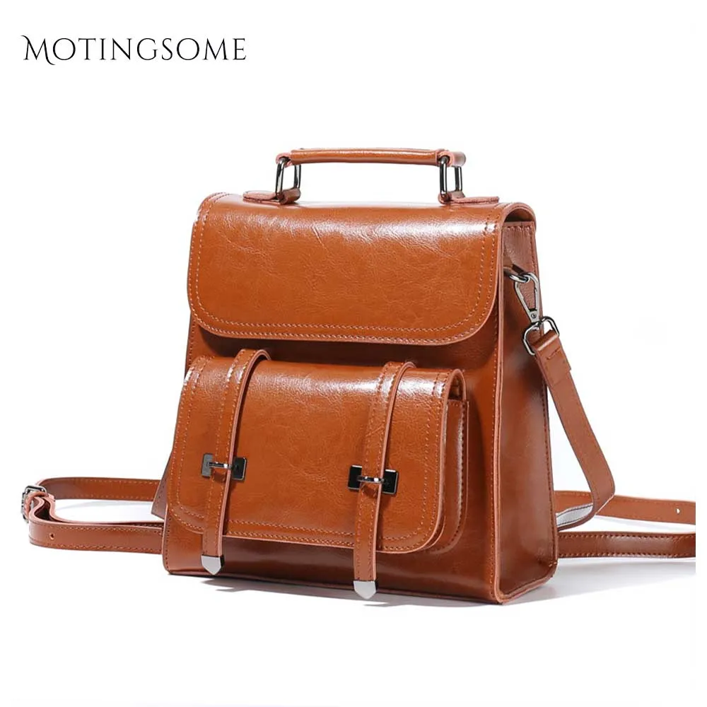 vintage style leather backpack