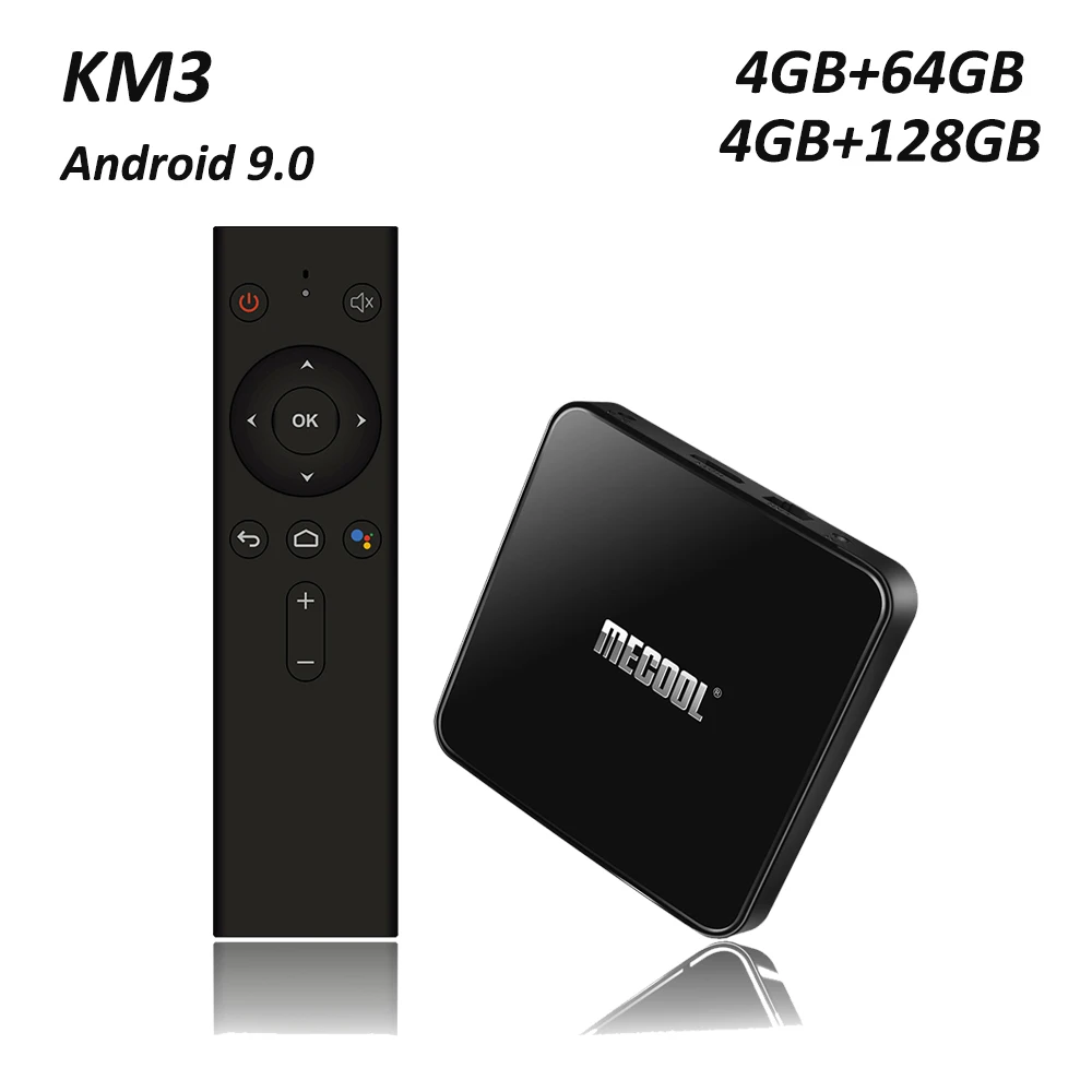 

Mecool Android tv box KM3 with download manual S905X2 2.4G 5G Dual Wifi 100M LAN 4G RAM 64G EMMC android 9.0 set Tv box