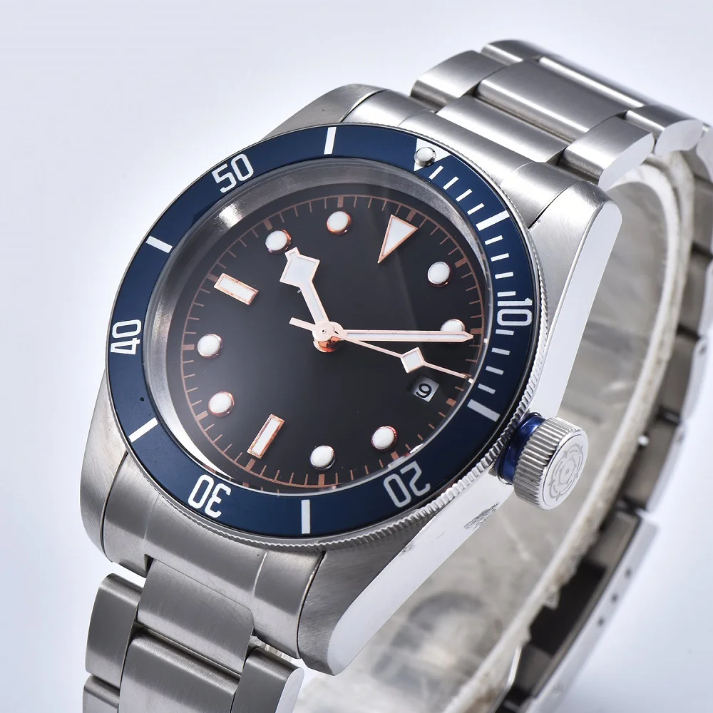 

Schwarz Bay Watch Men Luxury Brand Automatic Mechanical Watch Military Sport Swim Clock Stainless Mechanical Watch Men N-018