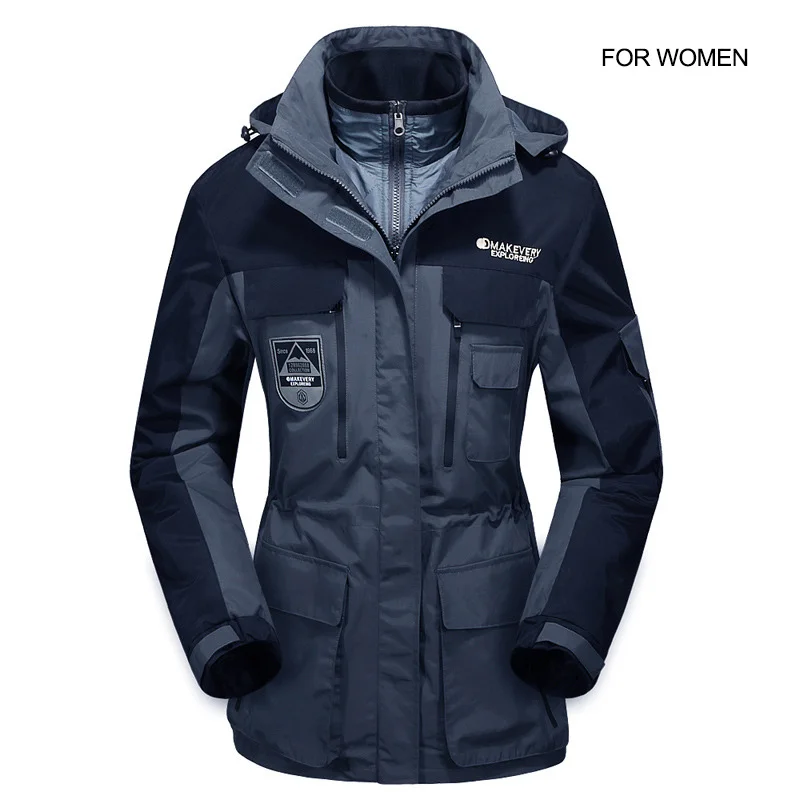 wm dark blue Зимняя водонепроницаемая куртка, пальто для мужчин и женщин, высокое качество, 4XL, флисовая куртка, пальто, ветронепроницаемая куртка для кемпинга, пальто, брендовая одежда BY1798 - Цвет: wm dark blue