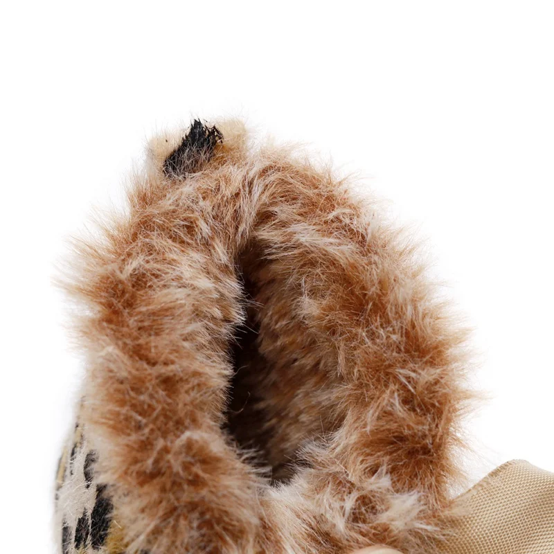 Winter Baby Girls Boys Warm Boots Anti-Slip Cartoon Dinosaur Leopard Print Casual Sneakers Toddler Soft Soled Walking Shoes