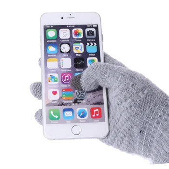 

Man Women knitted Winter Warm Touch Screen Gloves Unisex Wrist Solid Warmer Guantes