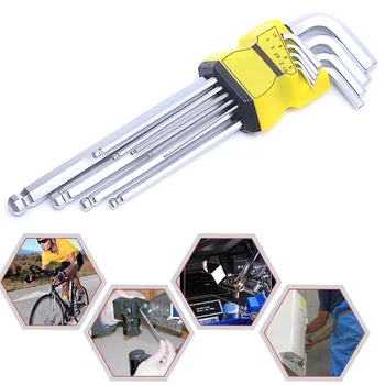 

9 Pcs/set Repair Tools Allen Ball End Hex Key Hexagon L-type Torque Wrench
