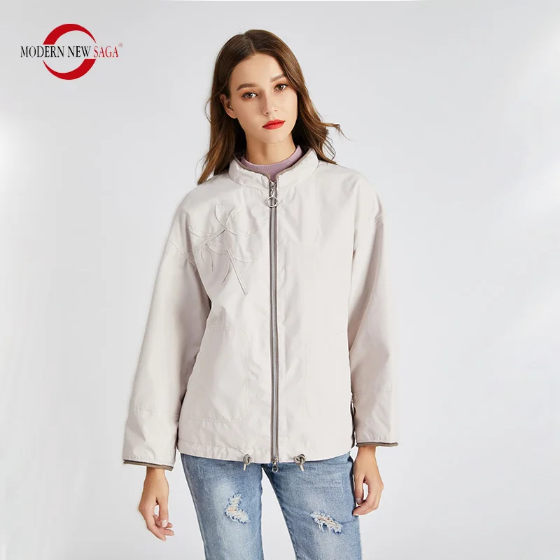 Finest MODERN SAGA 2019 Women Jacket Spring Autumn Coat Woman Casual Short Jacket Windbreaker Womens Jack