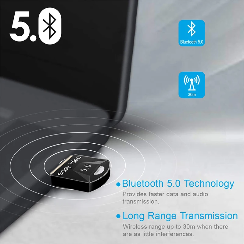 Adapter Bluetooth 5.0 Mini USB wtyczka Bluetooth komputer USB odbiornik Bluetooth Audio muzyka Bluetooth 5.0 nadajnik na PC 5 Adapter Bluetooth 5.0 Mini USB wtyczka Bluetooth komputer USB odbiornik Bluetooth Audio muzyka Bluetooth 5.0 nadajnik na PC 5