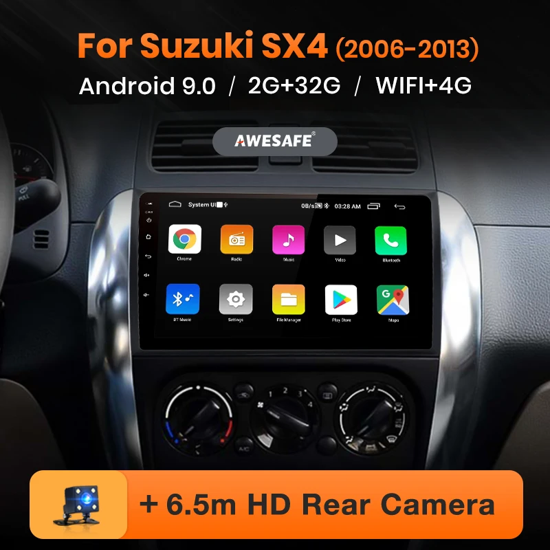 AWESAFE PX9 for Suzuki SX4 2006-2013 Car Radio Multimedia video player GPS No 2 din Android 9.0 2GB+32GB | Автомобили и мотоциклы