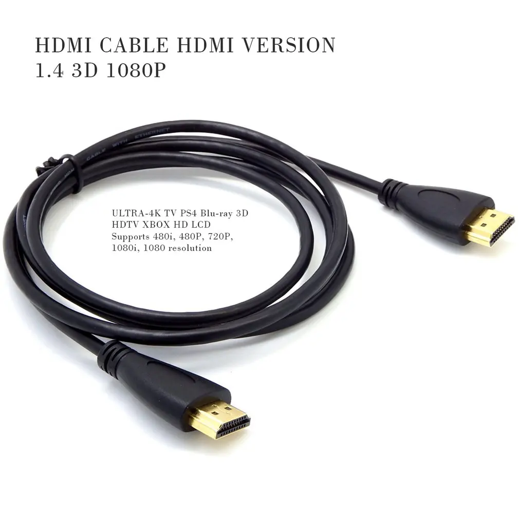 HDMI кабель для Blu-Ray 3D DVD для PS3 HD ТВ xbox ЖК-дисплей HD ТВ 1080P позолоченный разъем 3D 1080P кабель со штыревыми соединителями на обоих концах для подключения