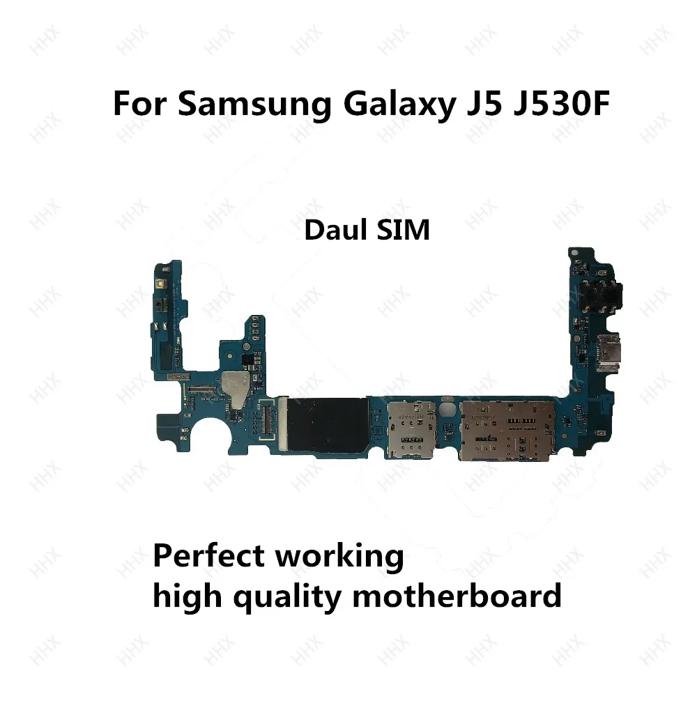 Daul SIM Разблокирована оригинальная используемая материнская плата для Samsung Galaxy J5