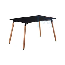 Домашний обеденный стол, прямоугольный стол, черная краска, стол на буковых ножках, кухонный стол, современный стол 120*60 см для русской семьи