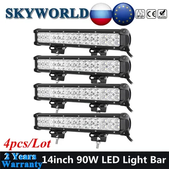 

4X 14inch LED Light Bar For Car 4x4 Truck SUV Boat UAZ Camper Pickup Driving Extra Light Bar 12V 24V Combo Beam LED Bar Offroad