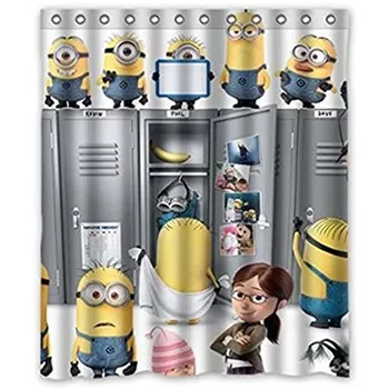 

Bathroom Shower Curtains Minion Pattern Cute Shower Curtain Eco-friendly Waterproof Fabric Bathroom Curtain For Children Decor