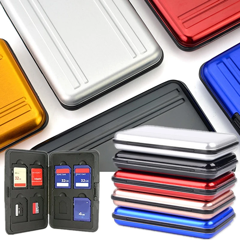 Micro SD Card Holder SDXC Storage Memory Case Protector Aluminum 16 Slots for SD/SDHC/SDXC/Micro SIM | Электроника
