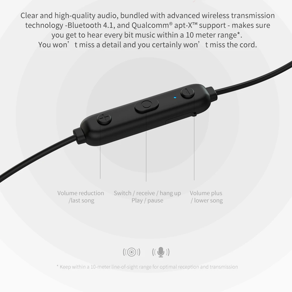 TRN BT3S 0,75/0,78 мм/MMCX/A2DC/IE80 HiFi наушники гарнитура Bluetooth 4,2 кабель Магнитная гарнитура время воспроизведения Bluetooth наушники
