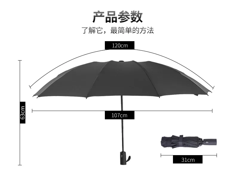 10 костей клей складной перевернутый зонтик полностью автоматический обратный парашют открытый солнце обратный зонтик дождь женский зонтик