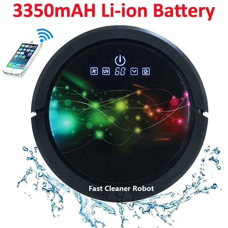  WiFi Smartphone App Control Wet And Dry Mop Smart Vacuum Cleaner Robot QQ6 With Water Tank3350MAH L