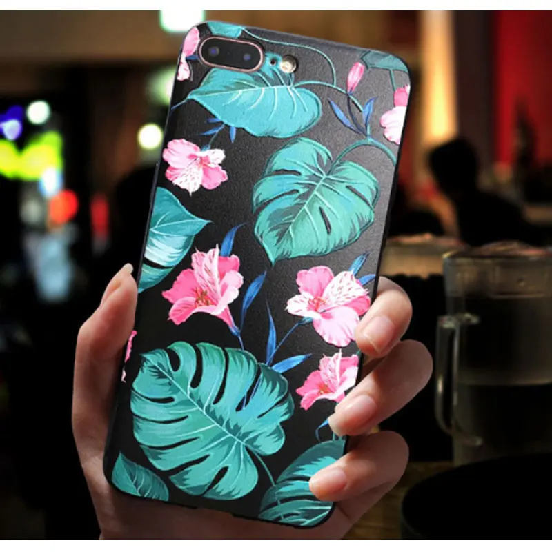 Floral Embossed Silicone 3D Phone Case