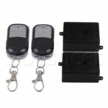 

433MHZ 1CH DC12V Self-lock/Inching Remote Switch 2Receivers Metal AB-Key