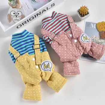 

New Dog Cat Warm Coat Jacket Stars Rompers Pet Puppy Hoodie Jumpsuit Warm Clothes for Dogs Cats Small Medium