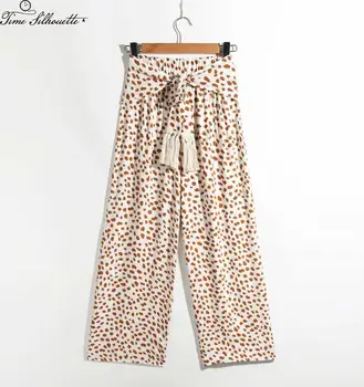 

Women Trousers Casual Long Pants Ladies Daily Wearing Clothing Pants Full Length Print Loose Trouses High Waist Trousers M83