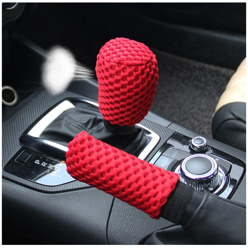 Steering Wheel Cover, Gear Shift Cover, Universal 38CM, 1/3 Pcs, Ice Silk, Wear-resistant, Anti-slip, Car Interior, Gear Handbrake Cover