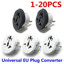 1 20PCS Power Plug Adapter 16A US To EU Euro Europe Plug Power Plug Converter Travel Adapter US to EU Adapter Electrical Socket