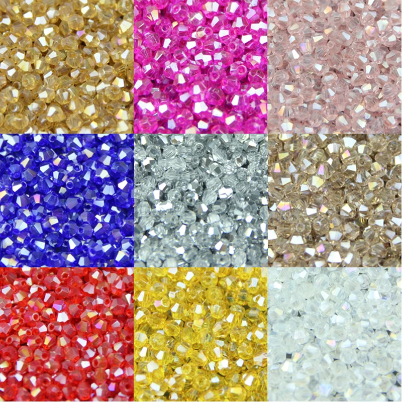 JHNBY 3mm 200pcs AAA Bicone Upscale Austrian crystals beads AB color plating Loose bead bracelet Jewelry Making Accessories DIY strebelle sale u pick color 100pcs 6mm bicone austria crystal bead charm glass beads loose spacer bead for diy jewelry making