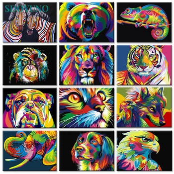 

SDOYUNO DIY Paints By Numbers Animals 60x75cm Pictures Oil Painting By Numbers Set Gift Frameless Coloring By Numbers On Canvas