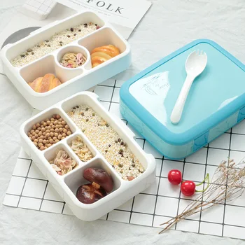 

OHFIN Microwave Lunch Box For Kids With Compartment Cartoon Bento Box Leakproof Food Container Lunch Box For Picnic