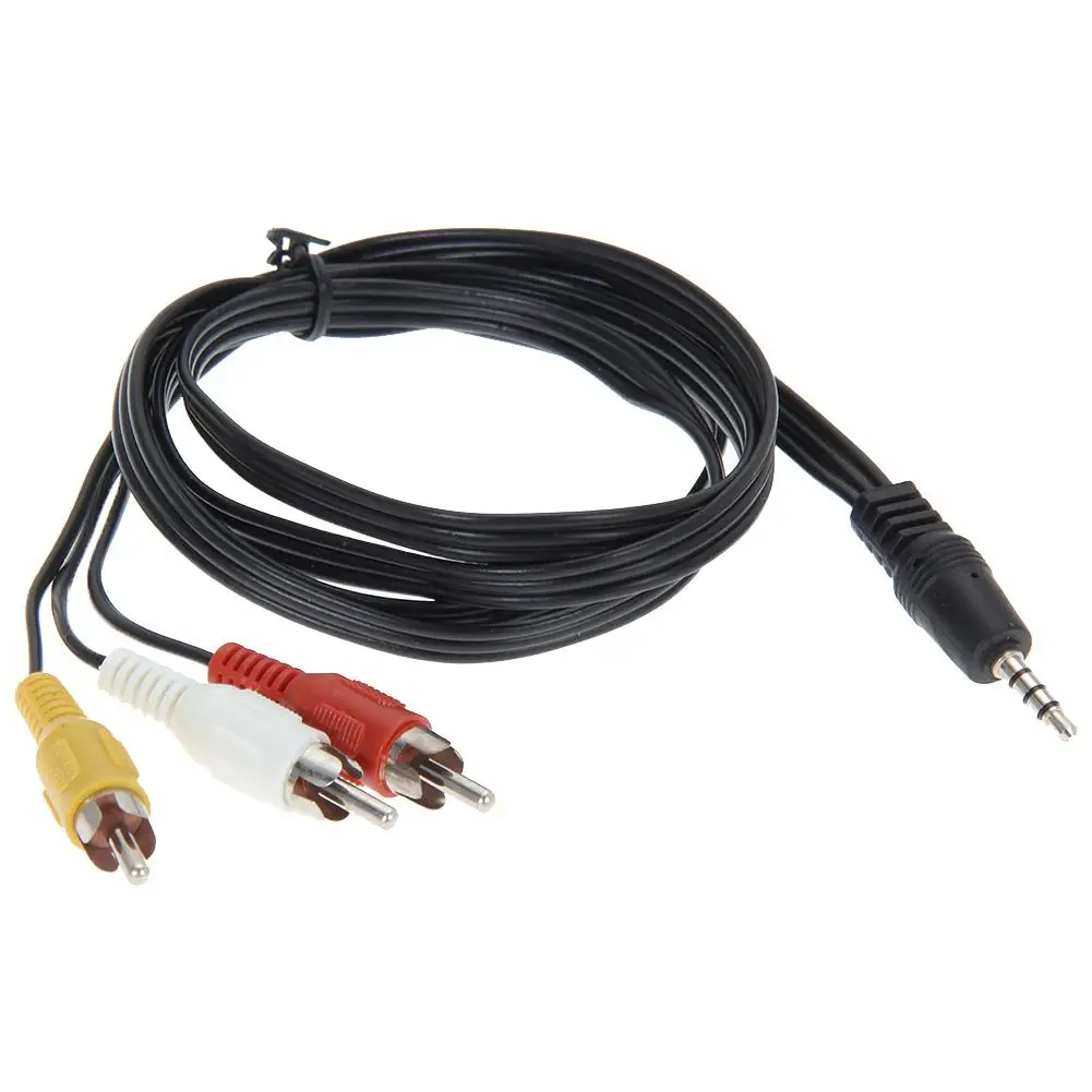 3.5mm Jack Plug to 3 X RCA Plugs Cable Male to Male Audio Video AV Converter 1.2M 4FT for Camcorder/DV TV Set or VCR