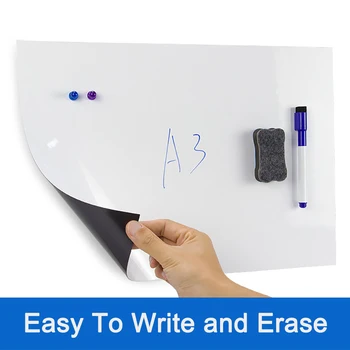 

A3 A4 Flexible Magnetic Whiteboard Reminder set Fridge Family Bulletin Reusable Eraser Markers Home Office School Remind Pad set