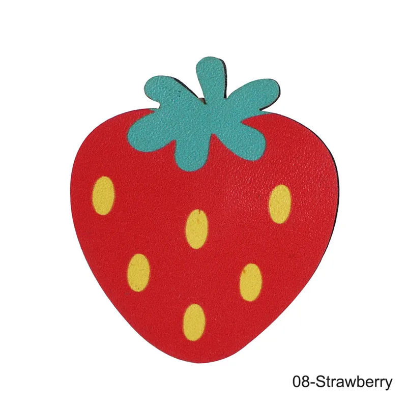 Strawberry 1 шт., новые модные милые летние шпильки, кожаные заколки для волос с изображением фруктов, карамельных цветов, заколки для волос для детей и девочек - Цвет: Strawberry