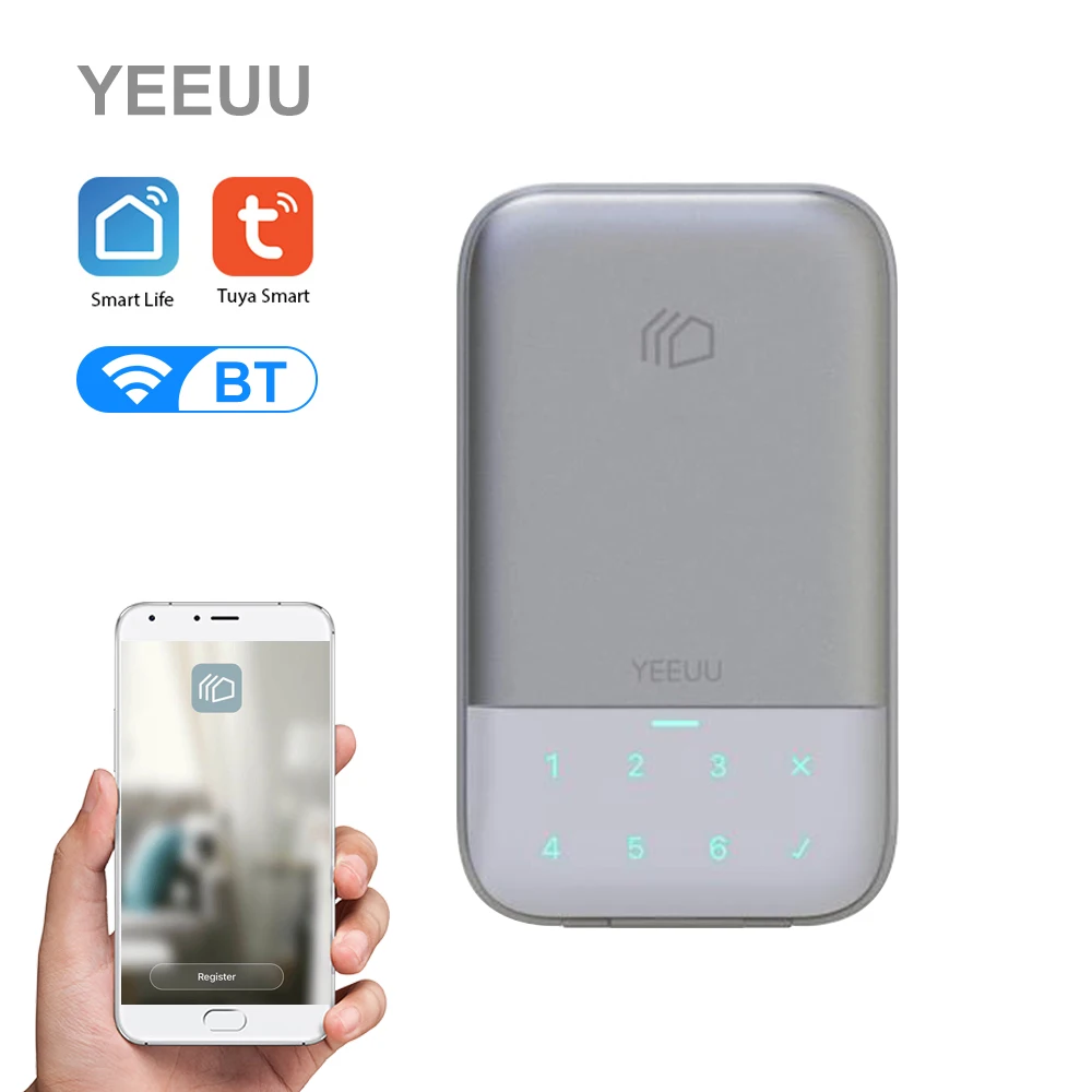 Smart Key Storage Lock Box BT Wireless Network Password Key Safe Box APP Remote Control Aluminum Alloy Weatherproof tuya